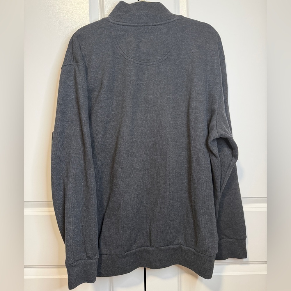 U.S. Polo Assn. Gray 1/4 Zip Pullover Sweatshirt Pony Logo 2XL leather zip tab - Picture 2 of 5